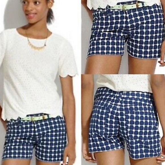 Madewell Pants - Madewell Blue & White Graphic Grid Shorts